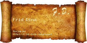 Frid Dina névjegykártya